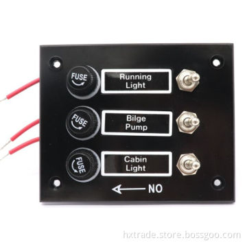 3P Bakelite Toggle Switch Panel with Fuses panel mount toggle switch for car boat RV Marine